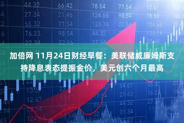 加倍网 11月24日财经早餐：美联储威廉姆斯支持降息表态提振金价，美元创六个月最高