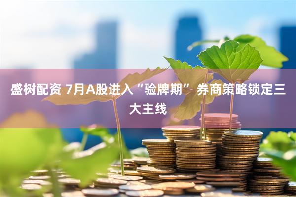 盛树配资 7月A股进入“验牌期” 券商策略锁定三大主线